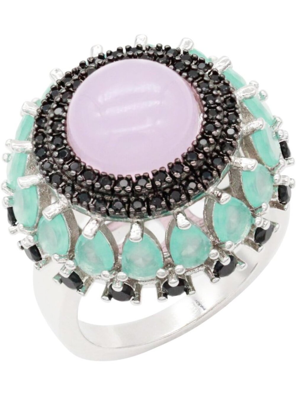 Lavencious Rose Quartz Vintage Luxury Design With AAA Cubic Zirconia Statement